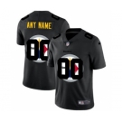 Men's Pittsburgh Steelers Custom Team Logo Dual Overlap Limited Football Jersey Black