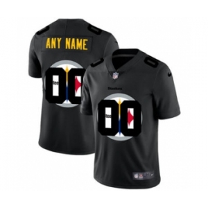 Men's Pittsburgh Steelers Custom Team Logo Dual Overlap Limited Football Jersey Black