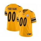 Men's Pittsburgh Steelers Customized Gold Stitched Football Limited Inverted Legend Jersey