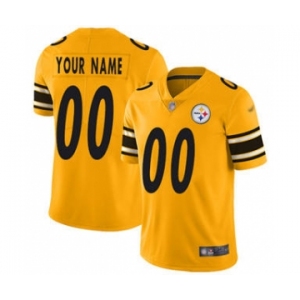 Men's Pittsburgh Steelers Customized Gold Stitched Football Limited Inverted Legend Jersey