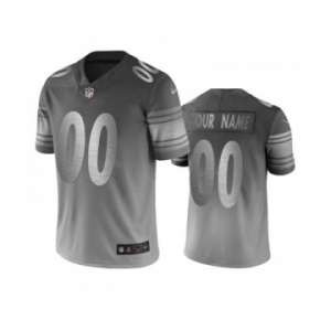 Men's Steelers Customized Vapor Limited City Edition Silver Gray Jersey