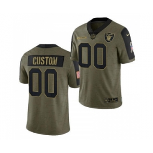 Men's Las Vegas Raiders ACTIVE PLAYER Custom 2021 Olive Salute To Service Limited Stitched Football Jersey