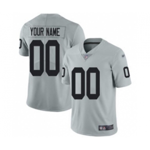 Men's Oakland Raiders Customized Silver Stitched Football Limited Inverted Legend Jersey