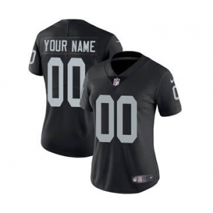 Women's Oakland Raiders Customized Black Home Jersey