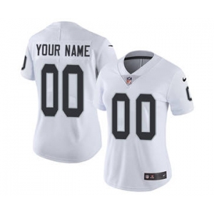 Women's Oakland Raiders Customized White Road Jersey
