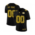 Men's Green Bay Packers Custom Black Leopard Print Fashion Vapor Limited Football Jersey