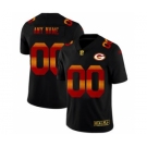 Men's Green Bay Packers Custom Black Red Orange Stripe Vapor Limited Football Jersey