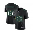 Men's Green Bay Packers Custom Team Logo Dual Overlap Limited Football Jersey Black