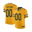 Men's Green Bay Packers Customized Gold Stitched Football Limited Inverted Legend Jersey