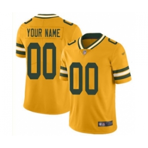 Men's Green Bay Packers Customized Gold Stitched Football Limited Inverted Legend Jersey