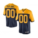 Men's Green Bay Packers Customized Navy Blue Alternate Limited Football Jersey