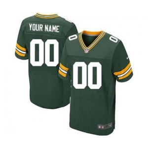 Men's Green Bay Packers Customized Green Team Color Custom Elite Football Jersey