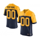 Men's Green Bay Packers Customized Navy Blue Alternate Custom Elite Football Jersey