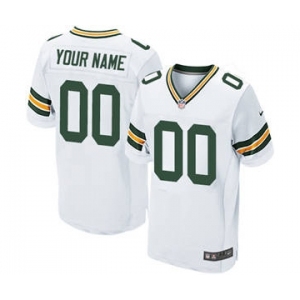 Men's Green Bay Packers Customized White Custom Elite Football Jersey