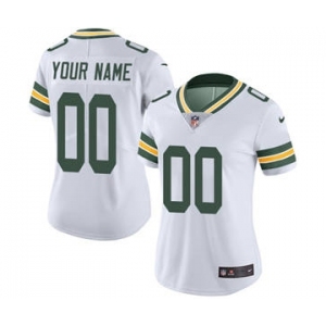 Women's Green Bay Packers White Road Customized Jersey