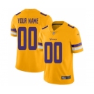 Men's Minnesota Vikings Customized Gold Stitched Football Limited Inverted Legend Jersey