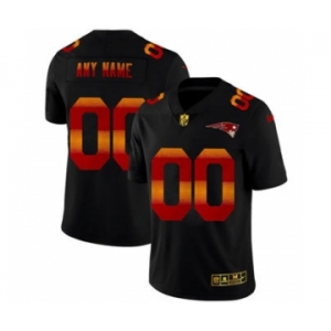 Men's New England Patriots Custom Black Red Orange Stripe Vapor Limited Football Jersey