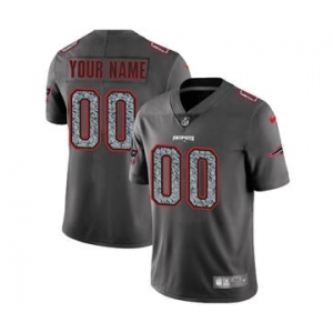 Men's New England Patriots Customized Gray Static Vapor Untouchable Custom Limited Football Jersey