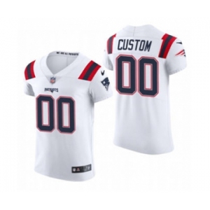 Men's New England Patriots Custom White Team Color Stitched Football 2020 Vapor Untouchable Elite Jersey