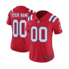 Women's New England Patriots Customized Red Alternate Jersey