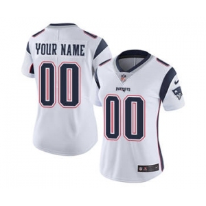 Women's New England Patriots Customized White Road Jersey