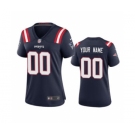 Women's Patriots Navy Custom 2020 New Football Game Jersey