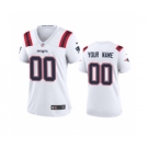 Women's Patriots White Custom 2020 New Football Game Jersey