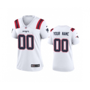 Women's Patriots White Custom 2020 New Football Game Jersey