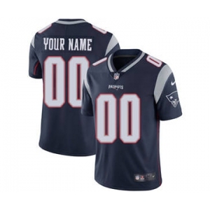 Youth New England Patriots Customized Navy Blue Team Color Custom Football Jersey