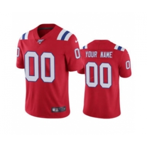 Youth Patriots Custom Red Football Stitched Vapor Limited 100th Season Jersey