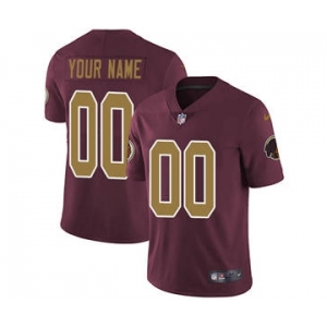 Men's Washington Redskins Customized Burgundy Red Gold Number Alternate 80TH Anniversary Vapor Untouchable Custom Limited Football Jersey