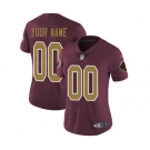Women's Washington Redskins Customized 80th Anniversary Burgundy Red Alternate Jersey