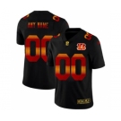 Men's Cincinnati Bengals Custom Black Red Orange Stripe Vapor Limited Football Jersey