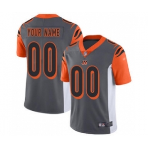 Men's Cincinnati Bengals Customized Silver Stitched Football Limited Inverted Legend Jersey