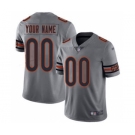 Men's Chicago Bears Customized Silver Stitched Football Limited Inverted Legend Jersey