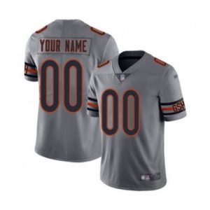 Men's Chicago Bears Customized Silver Stitched Football Limited Inverted Legend Jersey