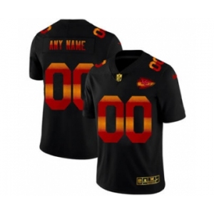 Men's Kansas City Chiefs Custom Black Red Orange Stripe Vapor Limited Football Jersey