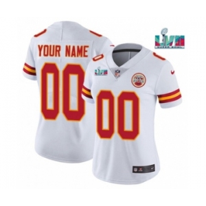 Women's Kansas City Chiefs Customized White Super Bowl LVII Limited Stitched Jersey