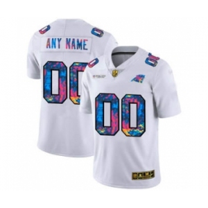Men's Carolina Panthers Custom White Multi-Color 2020 Football Crucial Catch Limited Football Jersey
