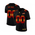 Men's Buffalo Bills Custom Black Red Orange Stripe Vapor Limited Football Jersey