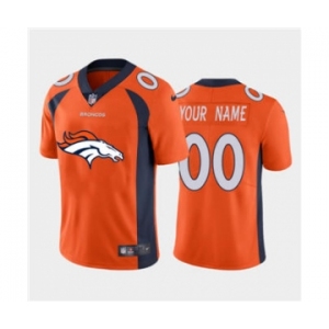 Men's Broncos Custom Orange Football Team Big Logo Fashion Vapor Limited Jersey