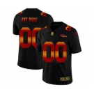 Men's Denver Broncos Custom Black Red Orange Stripe Vapor Limited Football Jersey