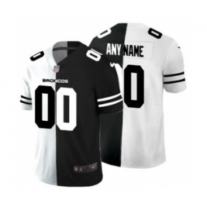 Men's Denver Broncos Custom Black V White Peace Split Vapor Untouchable Limited Football Jersey