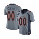 Men's Denver Broncos Customized Gray Stitched Football Limited Inverted Legend Jersey