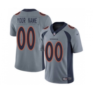 Men's Denver Broncos Customized Gray Stitched Football Limited Inverted Legend Jersey