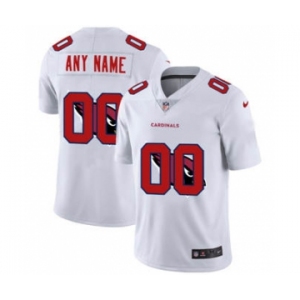 Men's Arizona Cardinals Custom White Team Logo Dual Overlap Limited Football Jersey