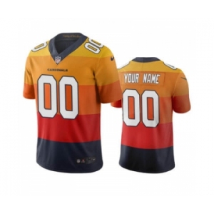 Men's Cardinals Customized Vapor Limited City Edition Sunset Orange Jersey