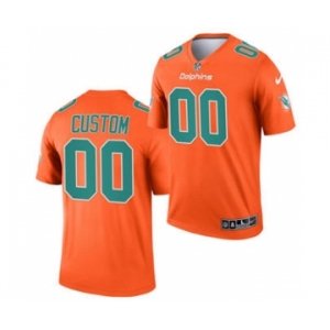 Men's Miami Dolphins ACTIVE PLAYER Custom Orange 2021 Inverted Legend Stitched Jersey