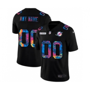Men's Miami Dolphins Custom Multi-Color Black 2020 Crucial Catch Vapor Untouchable Limited Football Jersey