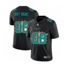 Men's Miami Dolphins Custom Team Logo Dual Overlap Limited Football Jersey Black